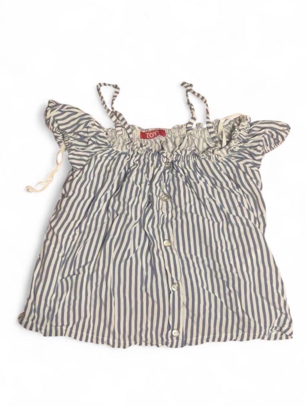 Zoy Striped Button Front Sleeveless Top